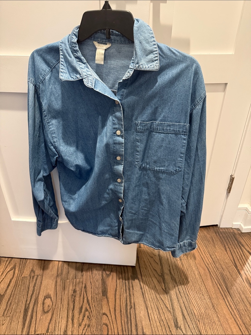 Forever 21 Light Blue Denim Button-Up Shirt